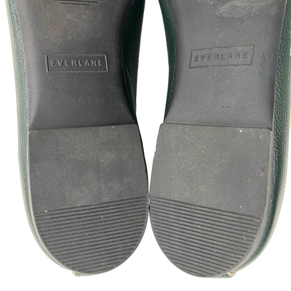 Everlane The Italian Leather Day Glove Flats Womens Size 8 Dark Green Shoes - Picture 14 of 14